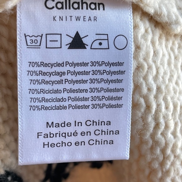 Callahan Bellamy Chunky Knit Oversized Pullover Sweater in Creme Bow, Med - NWT - Picture 7 of 7